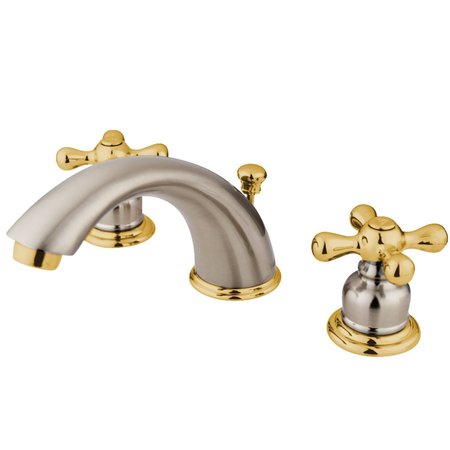 KINGSTON BRASS KB979X Widespread Bathroom Faucet, Brushed Nickel/Polished Brass KB979X